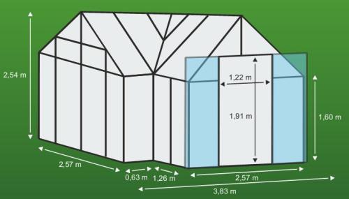 szklarnia VITAVIA SIRIUS szkło 3 mm srebrna