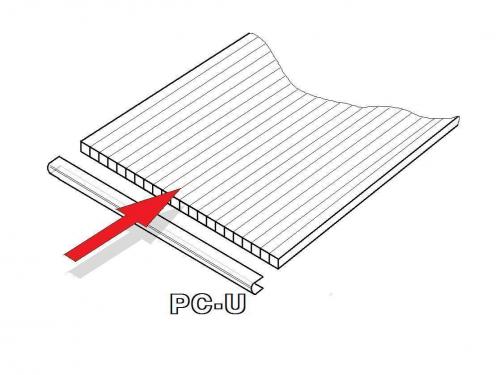 PC U-profil 6 mm do szklarni, długość 2,10 m (1 szt.)