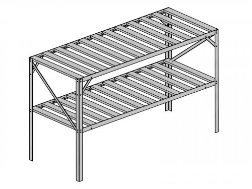 półka aluminiowa LANITPLAST 130x50 cm dwie półki srebrna GSB2