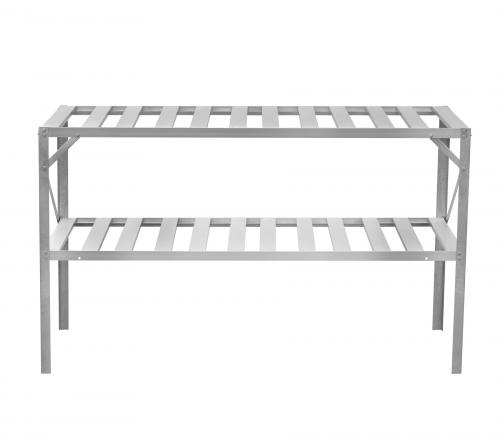 półka aluminiowa LANITPLAST 130x50 cm dwie półki srebrna GSB2