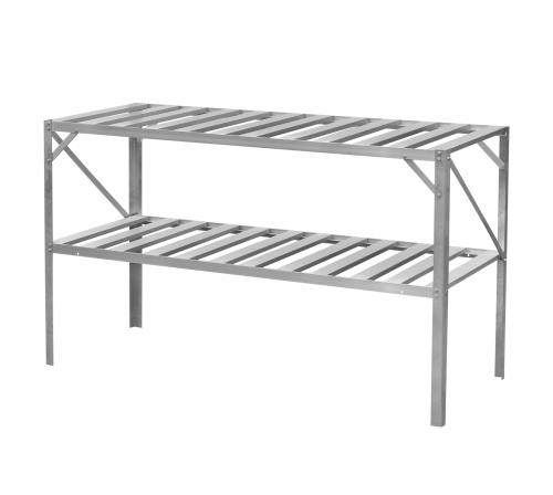 półka aluminiowa LANITPLAST 130x50 cm dwie półki srebrna GSB2