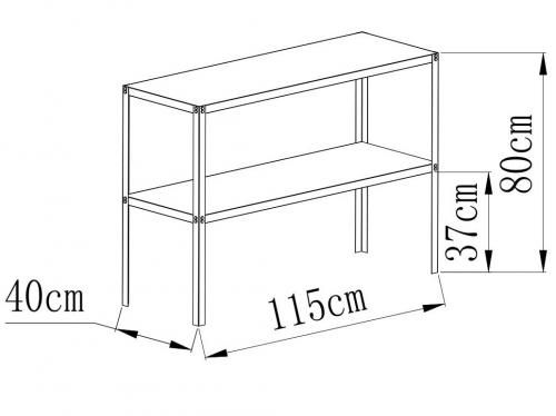 regał stalowy LANITPLAST 115x40 cm dwie półki srebrne GSD2