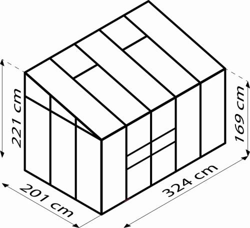 szklarnia VITAVIA IDA 6500 PC 6 mm czarna