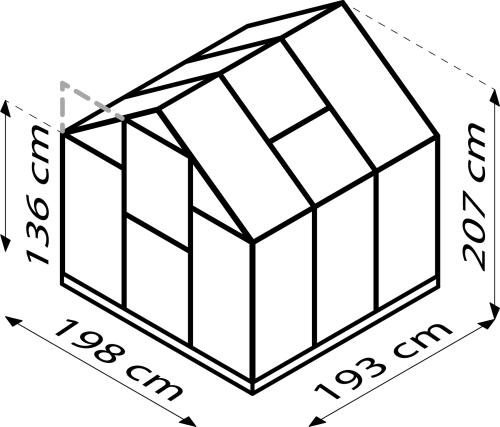 szklarnia VITAVIA TRITON 3800 PC 4 mm czarna
