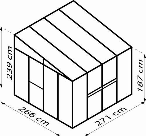 szklarnia VITAVIA ATHENA 7000 szkło 3 mm + PC 10 mm srebrna