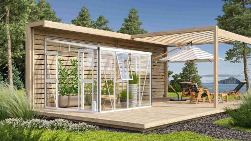 szklarnia VITAVIA ATHENA 7000 szkło 3 mm + PC 10 mm biała