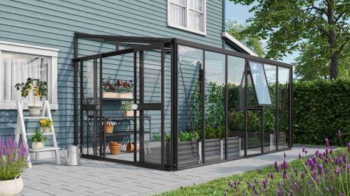 szklarnia VITAVIA ATHENA 10200 szkło 3 mm + PC 10 mm czarna