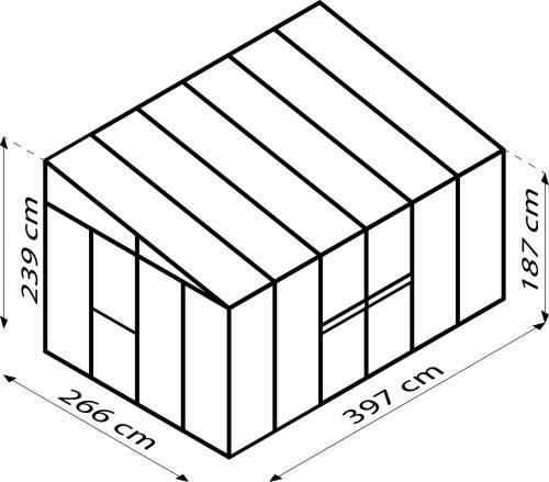 szklarnia VITAVIA ATHENA 10200 szkło 3 mm + PC 10 mm biała