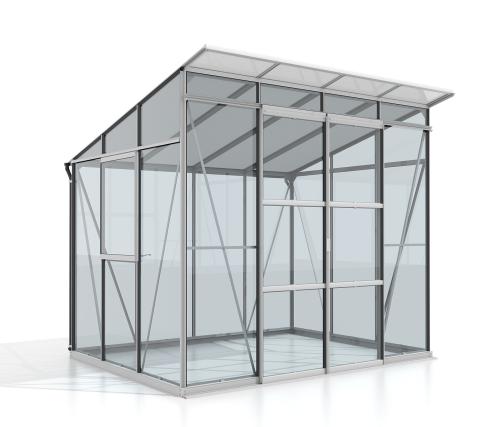 szklarnia VITAVIA PLAYA 5900 szkło 3 mm + PC 6 mm srebrna