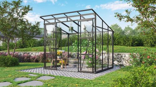 szklarnia VITAVIA PLAYA 5900 szkło 3 mm + PC 6 mm czarna