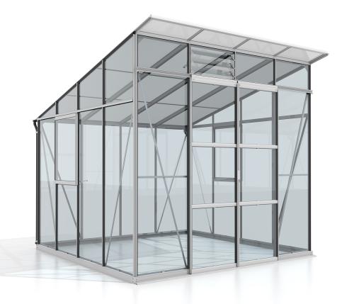 szklarnia VITAVIA PLAYA 7600 szkło 3 mm + PC 6 mm srebrna