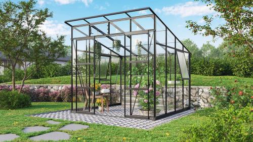 szklarnia VITAVIA PLAYA 7600 szkło 3 mm + PC 6 mm czarna