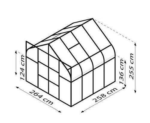 szklarnia VITAVIA DIANA 6700 PC 4 mm czarna